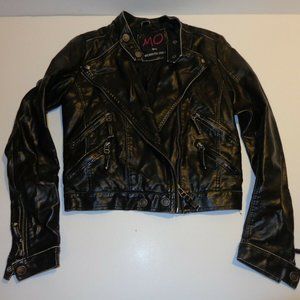 Members Only Faux Leather Motorcycle Jacket Petite